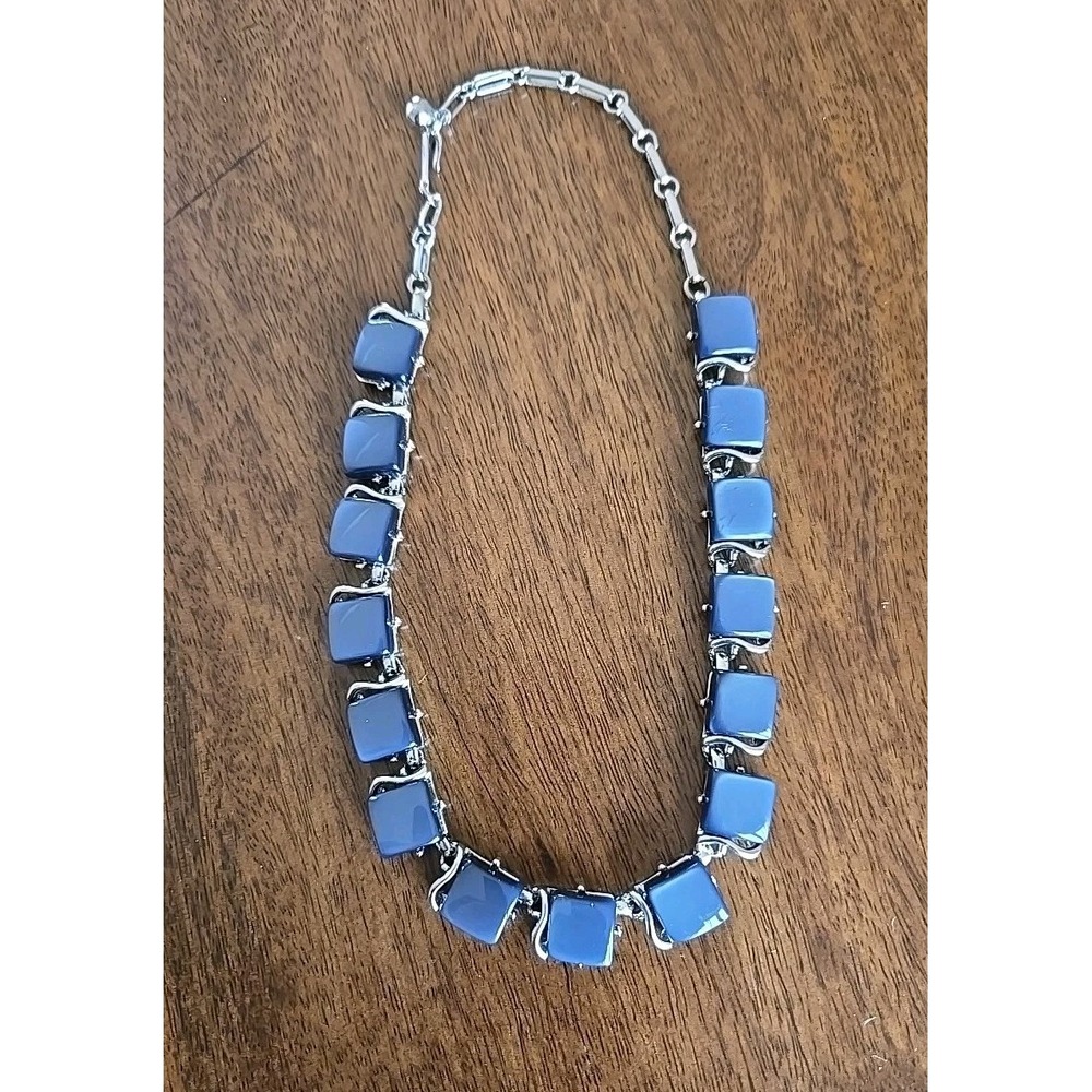 1950'S SIGNED CORO Pegasus Parure Moonray Lucite Necklace/Choker Adjustable
